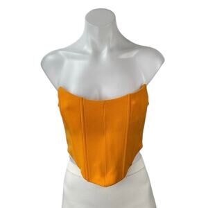 Princess Polly Women's Orange Strapless Bustier Corset Crop Tank Tube Top Sz 61